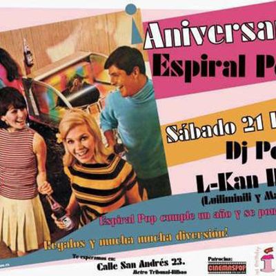 Flyer Espiral Pop [Fiesta aniversario]