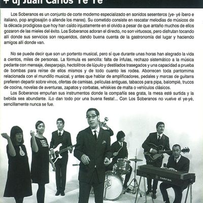 Los Soberanos [Reverso flyer concierto Sala Siroco, Madrid]