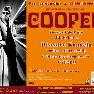 Cooper [Cartel concierto Discotec Kandela, Oviedo]