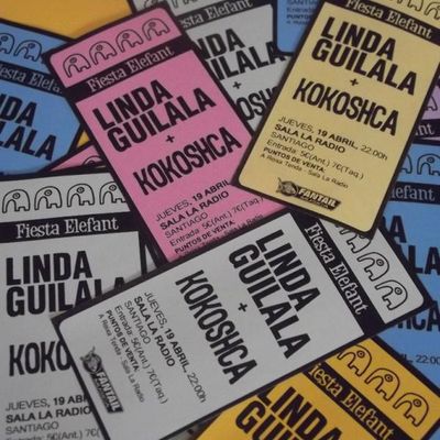 Fiesta Elefant [Flyer concierto Linda Guilala + Kokoshca, Sala La Radio, Santiago de Compostela]