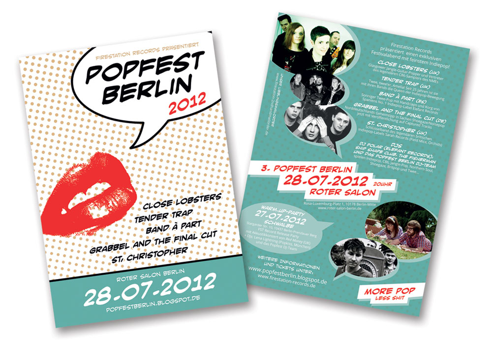 Flyer Berlin PopFest 2012