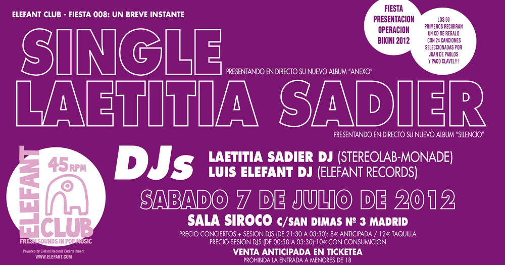 Elefant Club [Flyer Fiesta 008: Single + Laetitia Sadier
