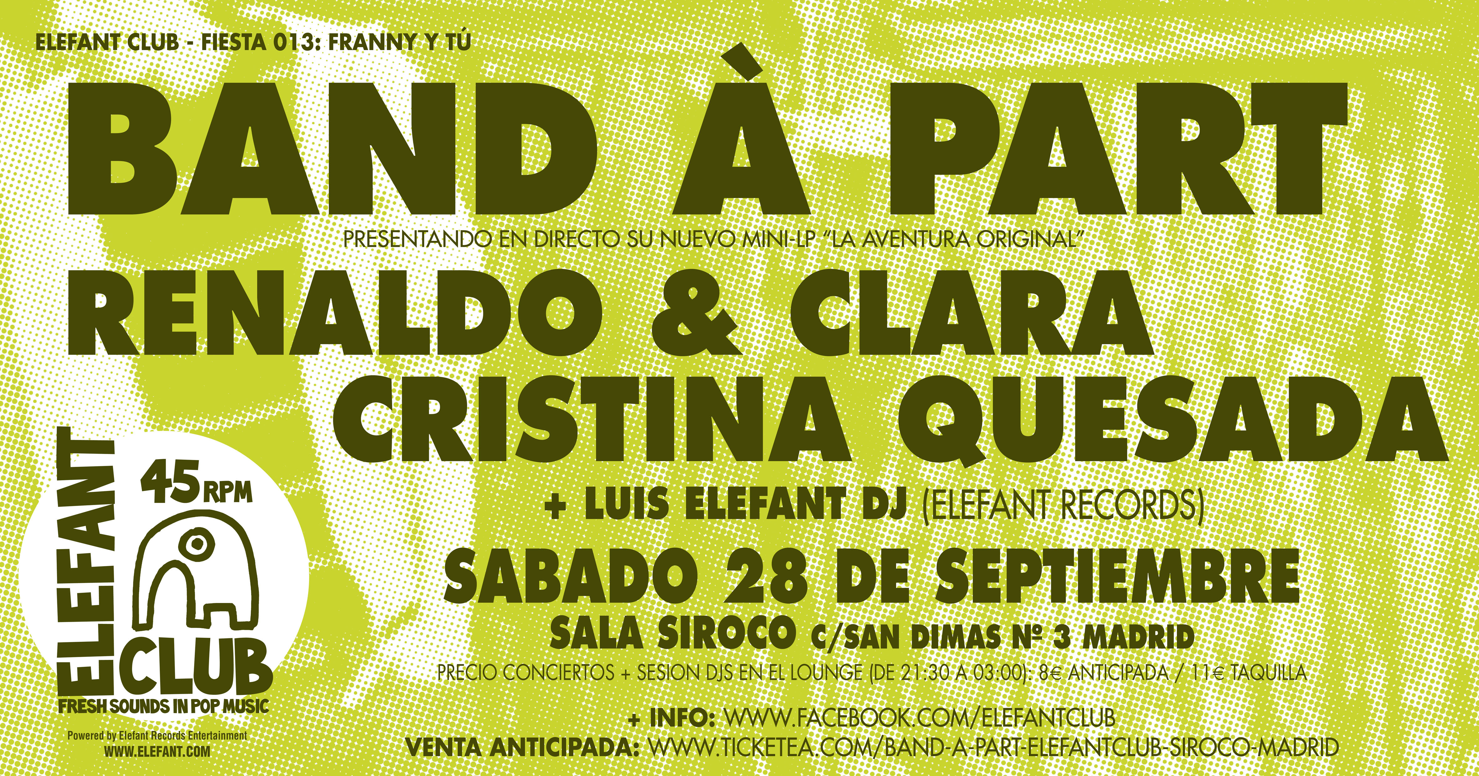 Flyer Fiesta Elefant Club 013: Franny y Tú
