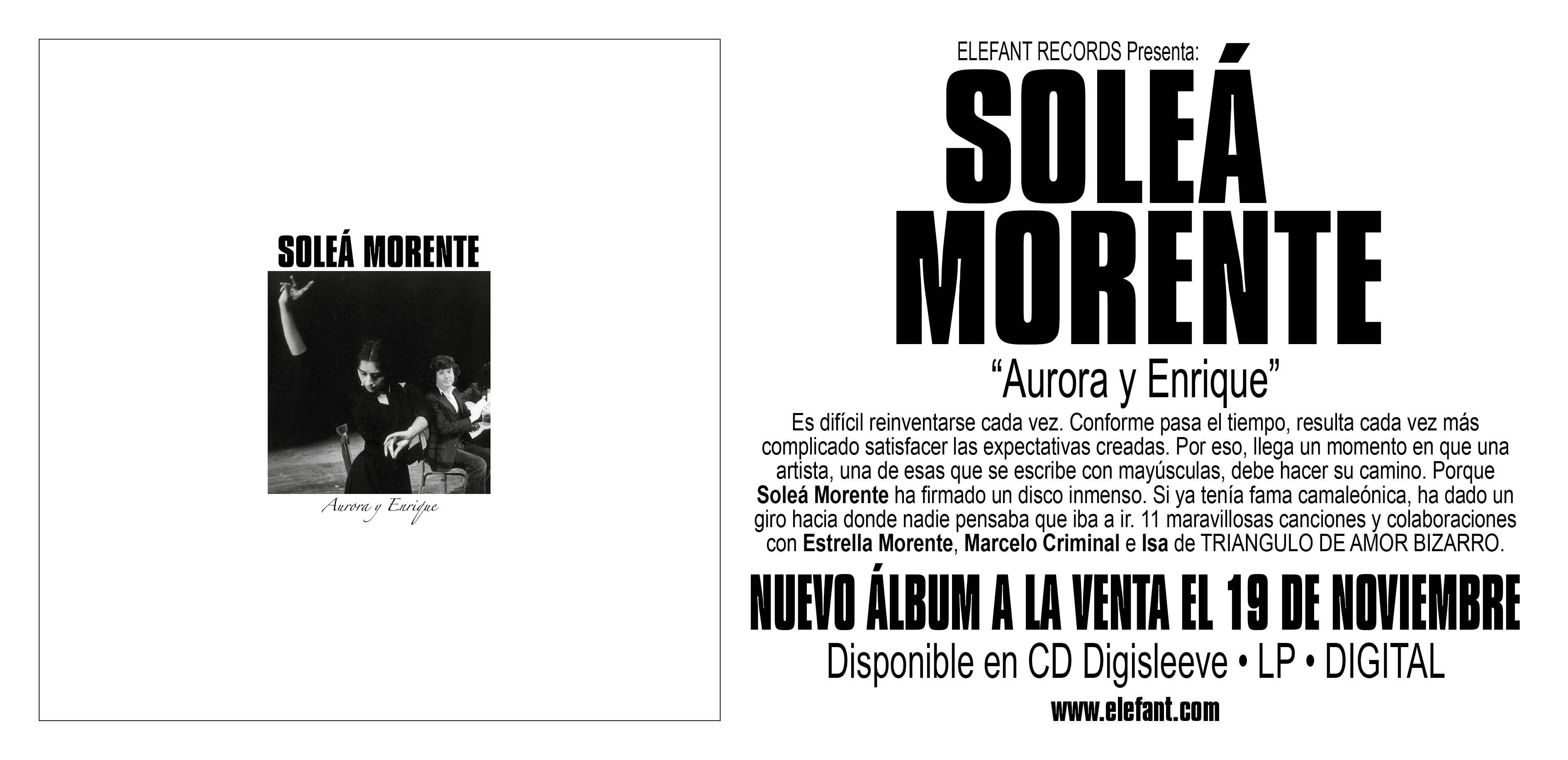 SOLEÁ MORENTE "Aurora y Enrique" LP/CD