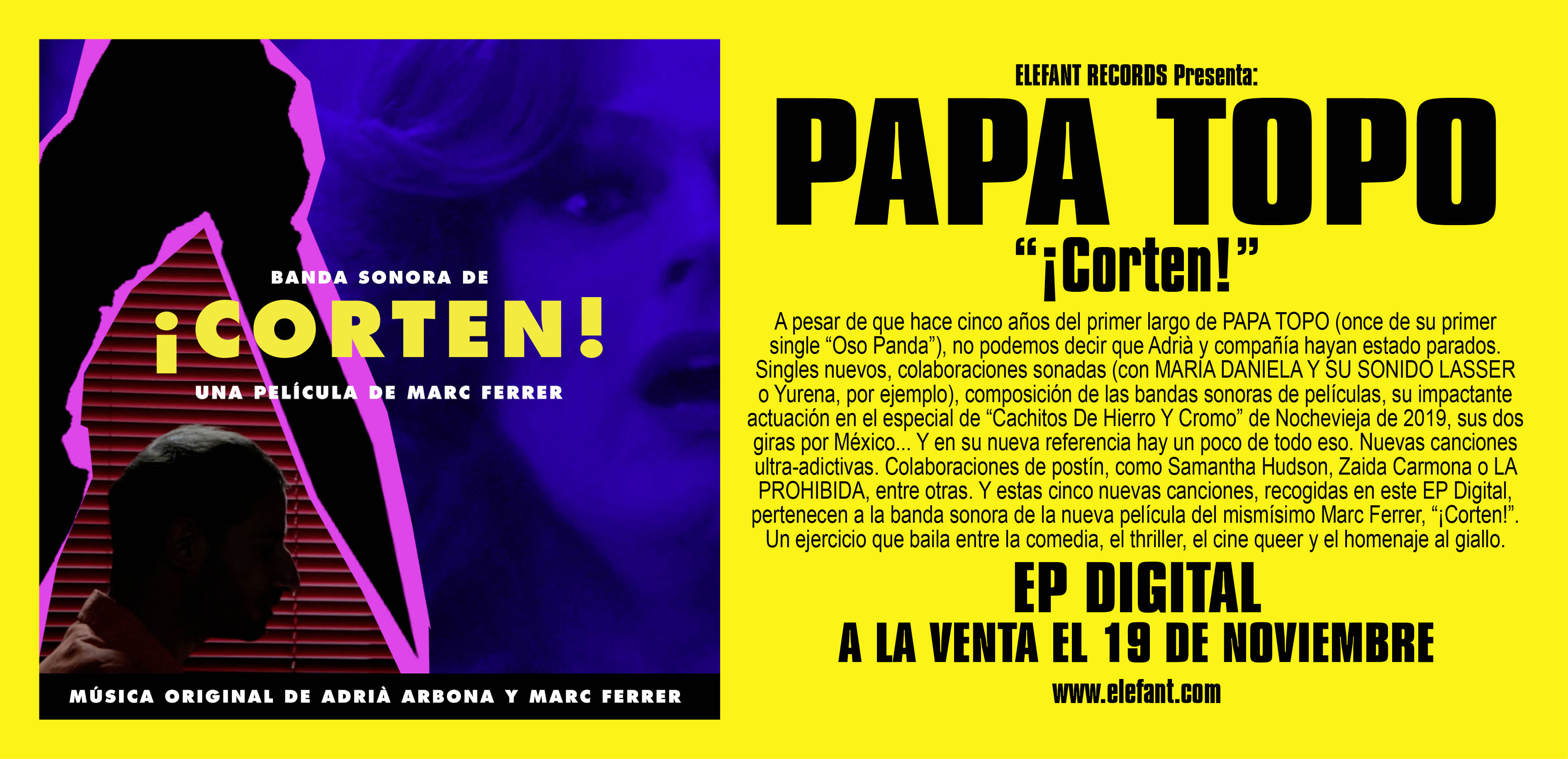 PAPA TOPO "¡Corten! (Original Motion Picture Soundtrack" Single Digital