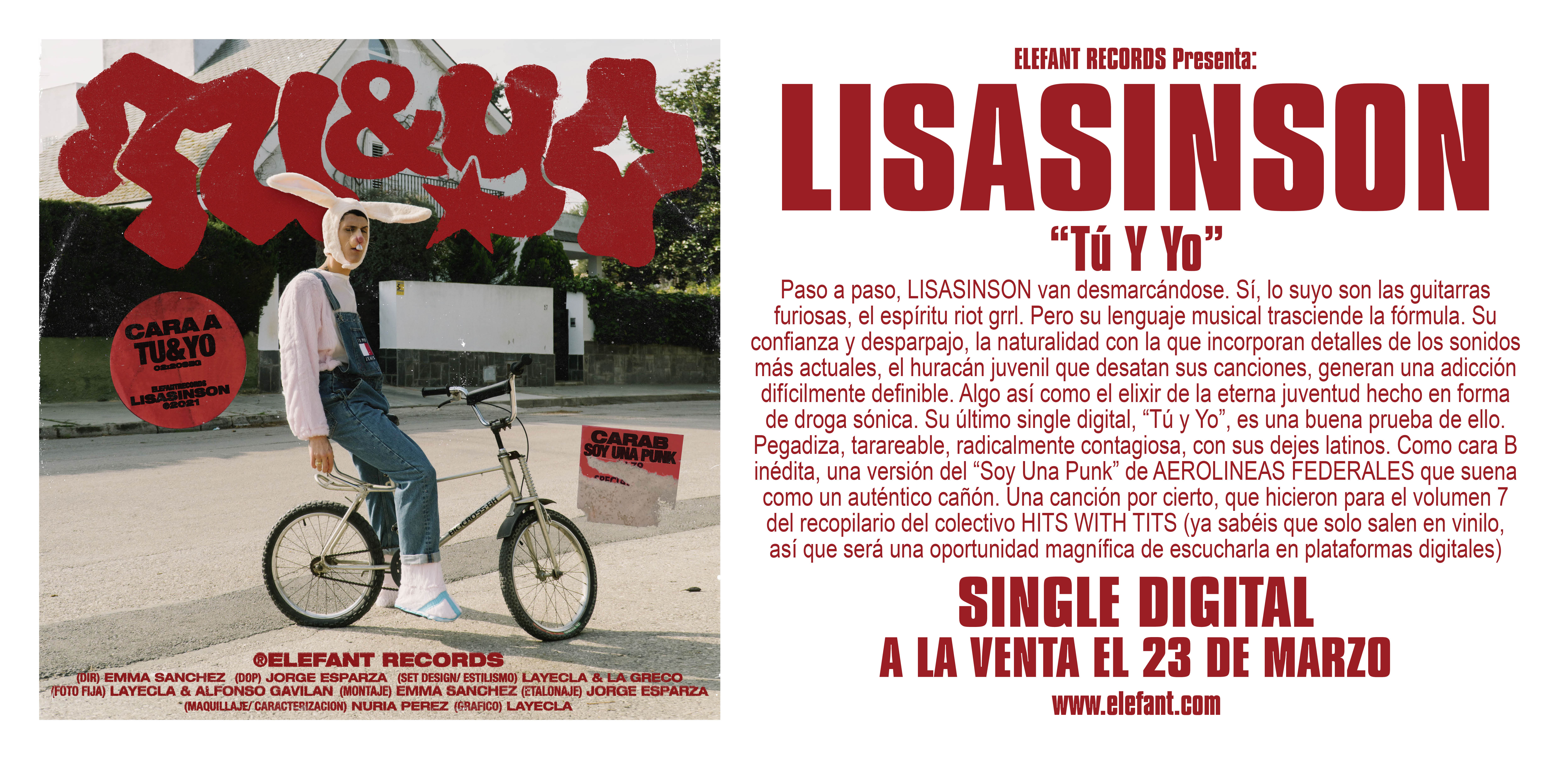 Lisasinson "Tú Y Yo" Single Digital