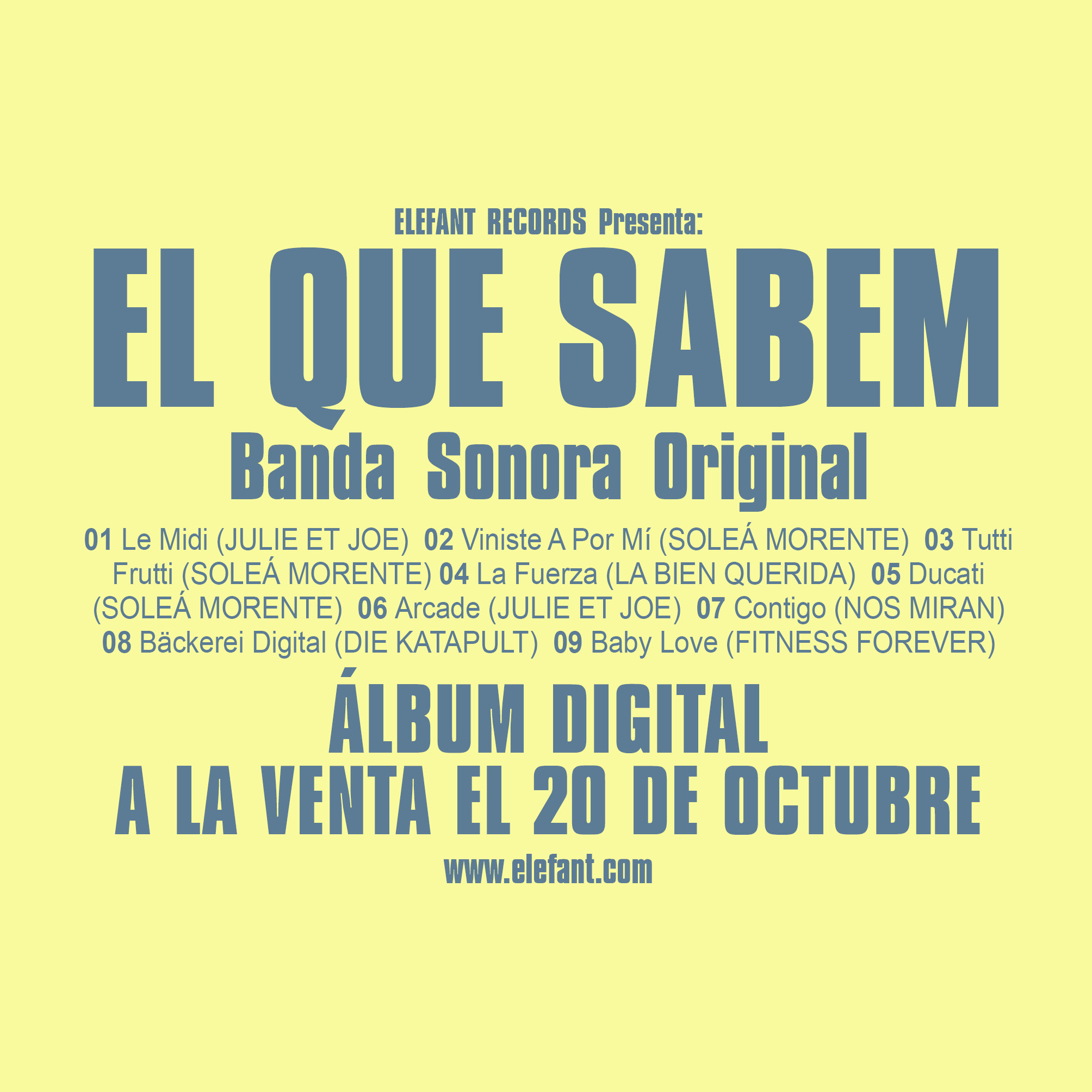 VARIOUS "El Que Sabem (Original Motion Picture Soundtrack)"