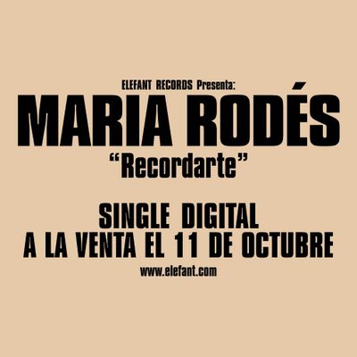 MARIA RODÉS "Recordarte" Single Digital
