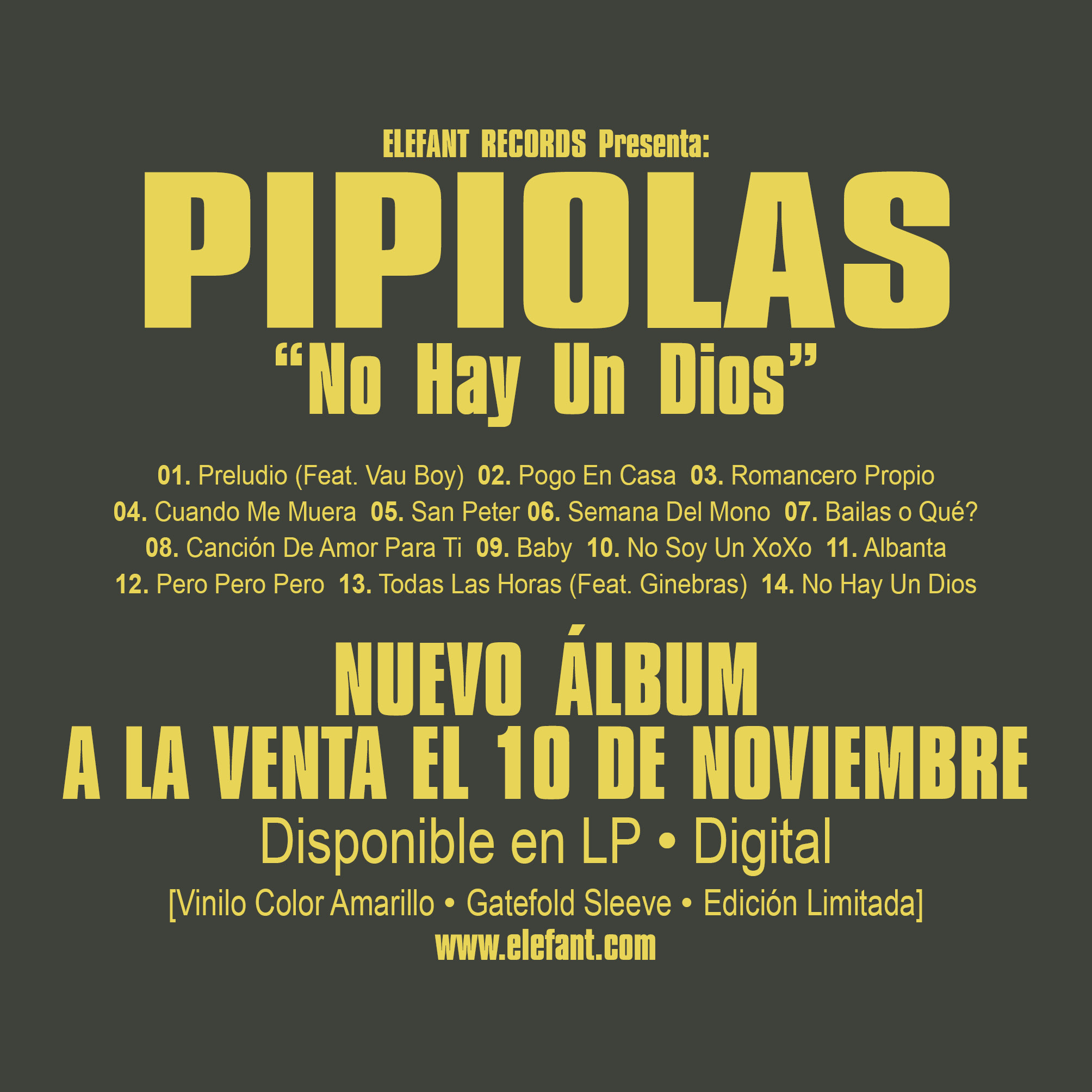 PIPIOLAS "No Hay Un Dios" LP