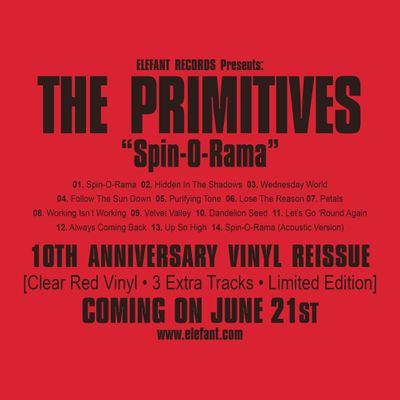 THE PRIMITIVES "Spin-O-Rama" Reedición [10th Anniversary Reissue] Vinilo Rojo Transparente con 3 Canciones Extra