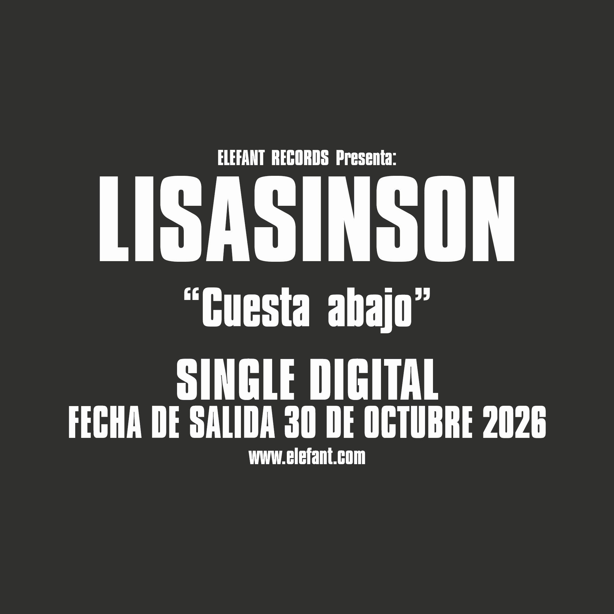LISASINSON "Cuesta abajo" Single Digital